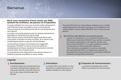 2014-2015 Peugeot 3008 Manuel du propriétaire | Français