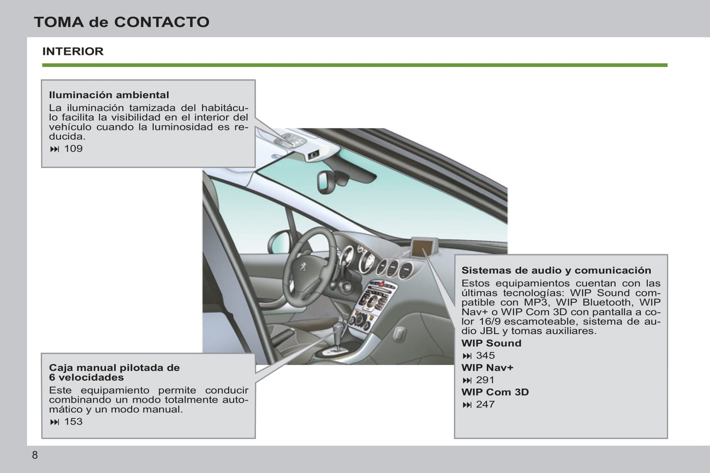 2012-2014 Peugeot 308 Owner's Manual | Spanish