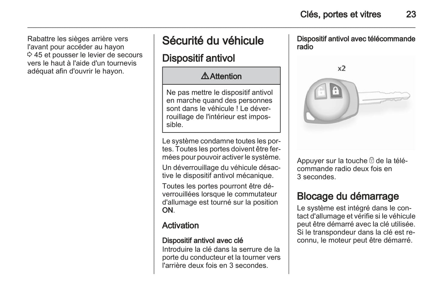 2012-2015 Opel Agila Manuel du propriétaire | Français