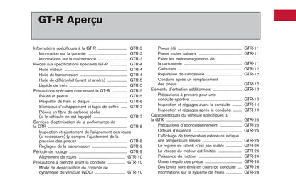 2009-2016 Nissan GT-R Manuel du propriétaire | Français