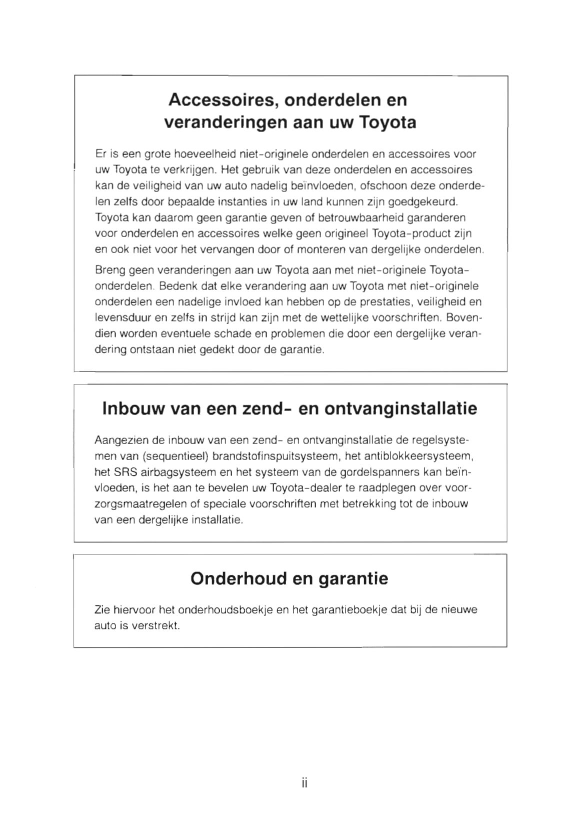 2000-2001 Toyota Yaris Verso Owner's Manual | Dutch