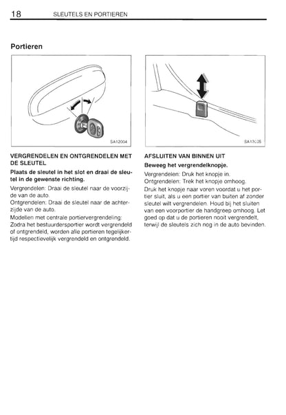 2000-2001 Toyota Yaris Verso Owner's Manual | Dutch