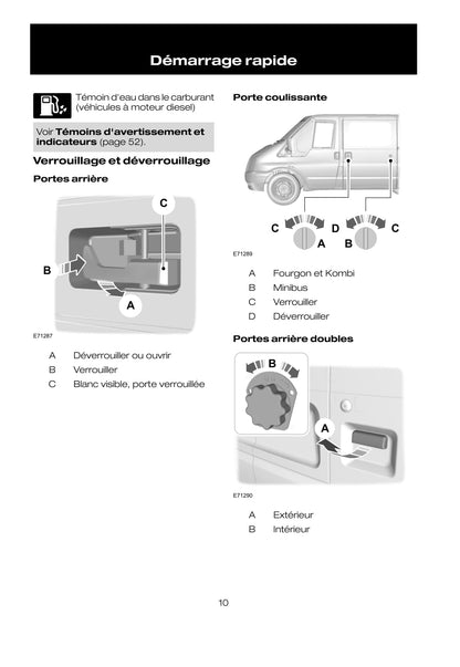 2010-2011 Ford Transit Manuel du propriétaire | Français