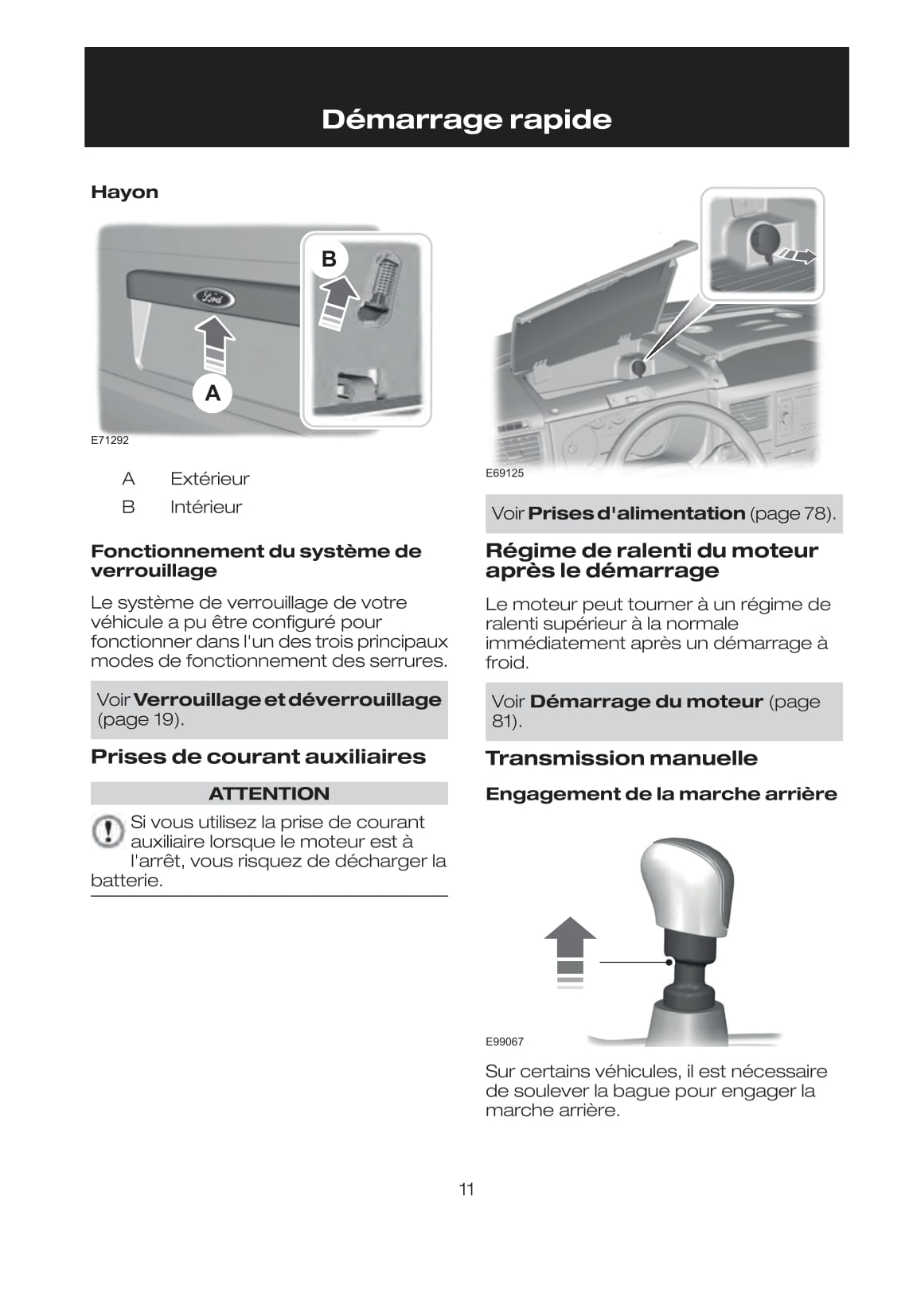 2010-2011 Ford Transit Manuel du propriétaire | Français