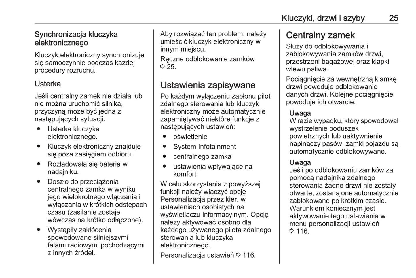 2019 Opel Mokka/Mokka X Owner's Manual | Polish