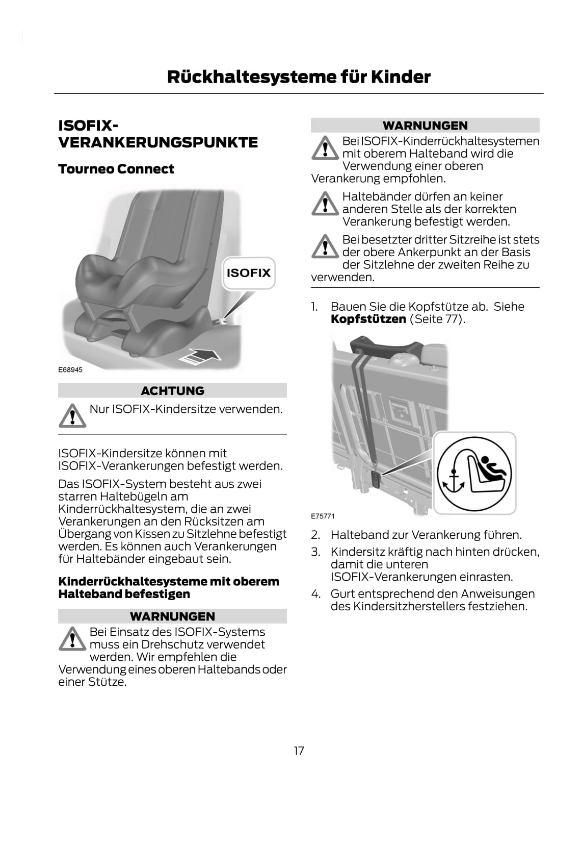 2011-2014 Ford Tourneo Connect/Transit Connect Owner's Manual | German