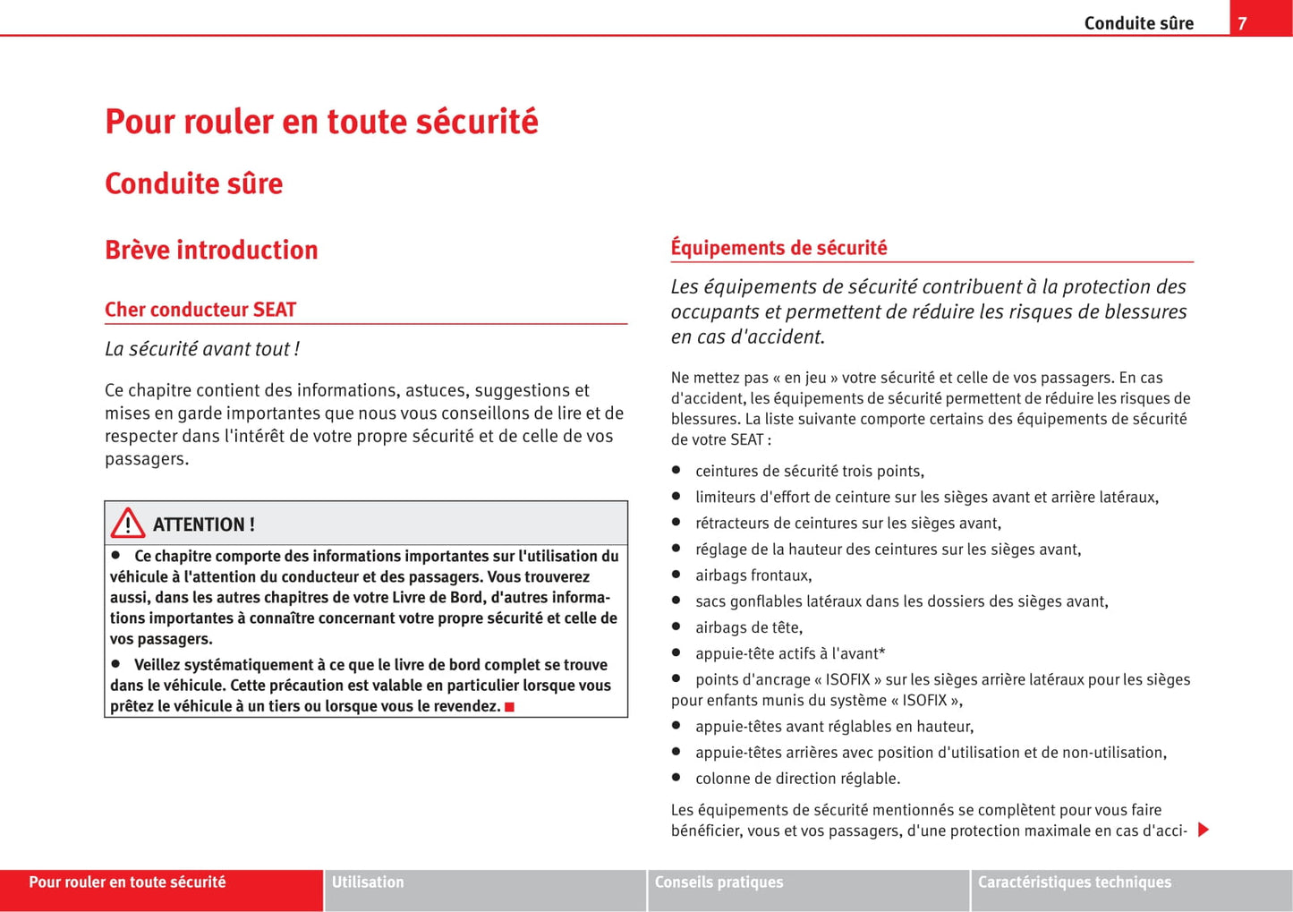 2004-2009 Seat Altea Manuel du propriétaire | Français