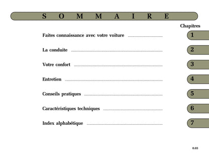 2002-2005 Renault Vel Statis Manuel du propriétaire | Français