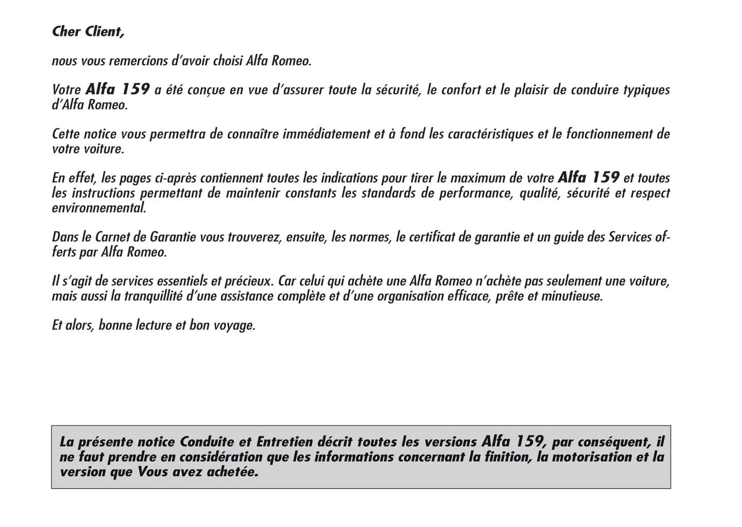 2005-2011 Alfa Romeo 159 Manuel du propriétaire | Français