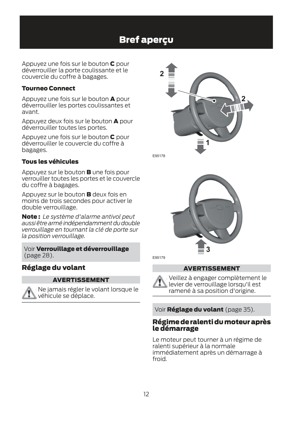 Ford Tourno Connect / Transit Connect Guide d'utilisation 2007 - 2014