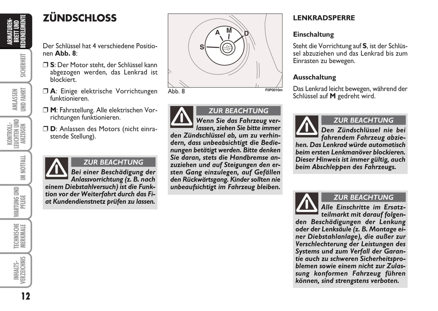 2012-2013 Fiat Scudo Owner's Manual | German