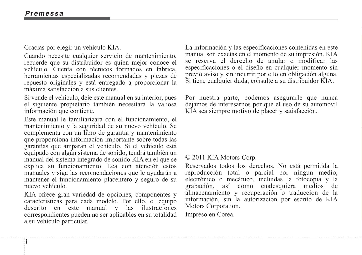 2009-2012 Kia Sorento Manuel du propriétaire | Espagnol