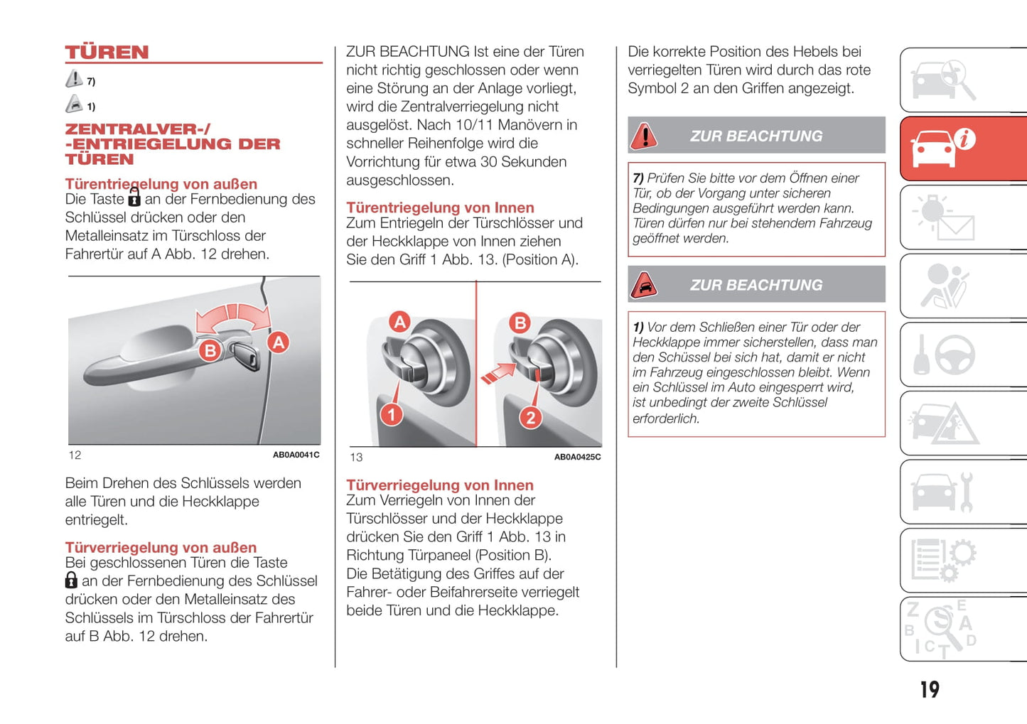 2016-2022 Abarth 595 Owner's Manual | German