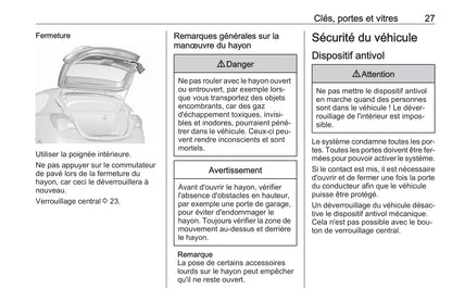 2016-2017 Opel Corsa Owner's Manual | French