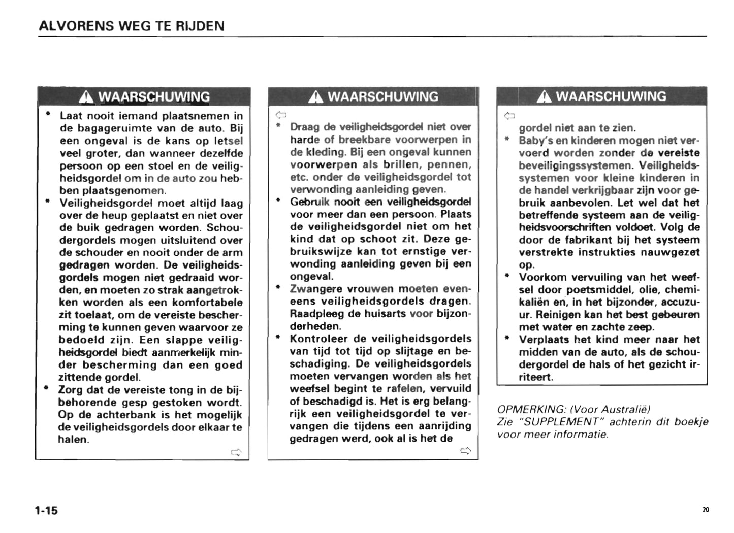 1995-1996 Suzuki Swift Owner's Manual | Dutch