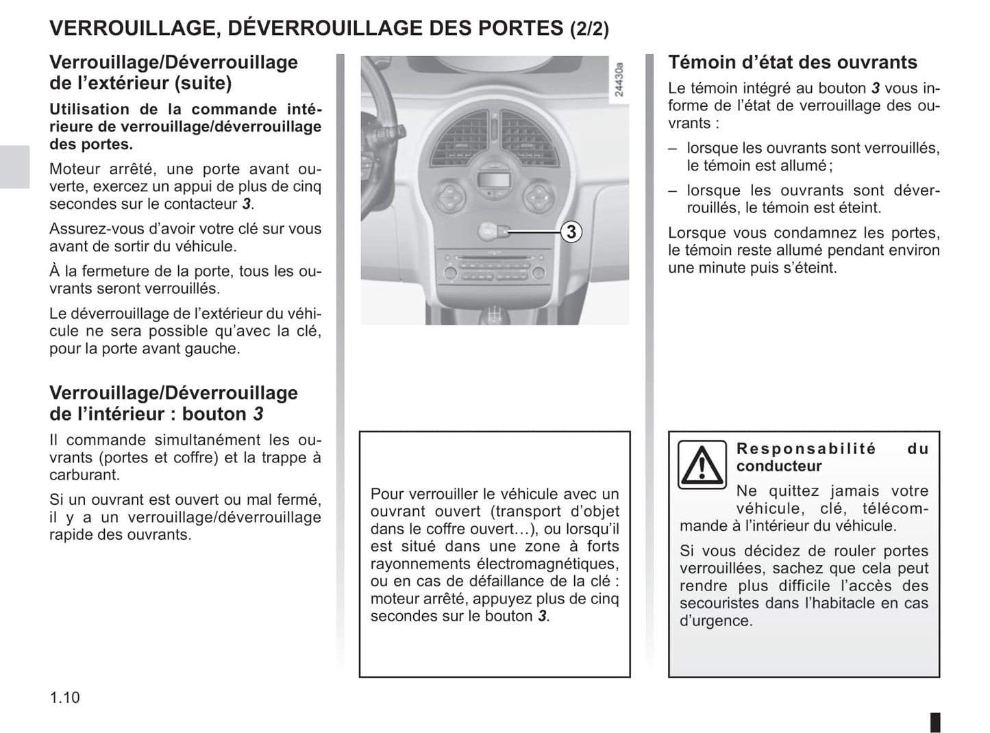 2008-2012 Renault Modus Manuel du propriétaire | Français