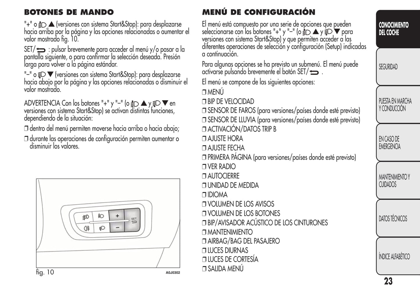 2008-2014 Alfa Romeo MiTo Manuel du propriétaire | Espagnol