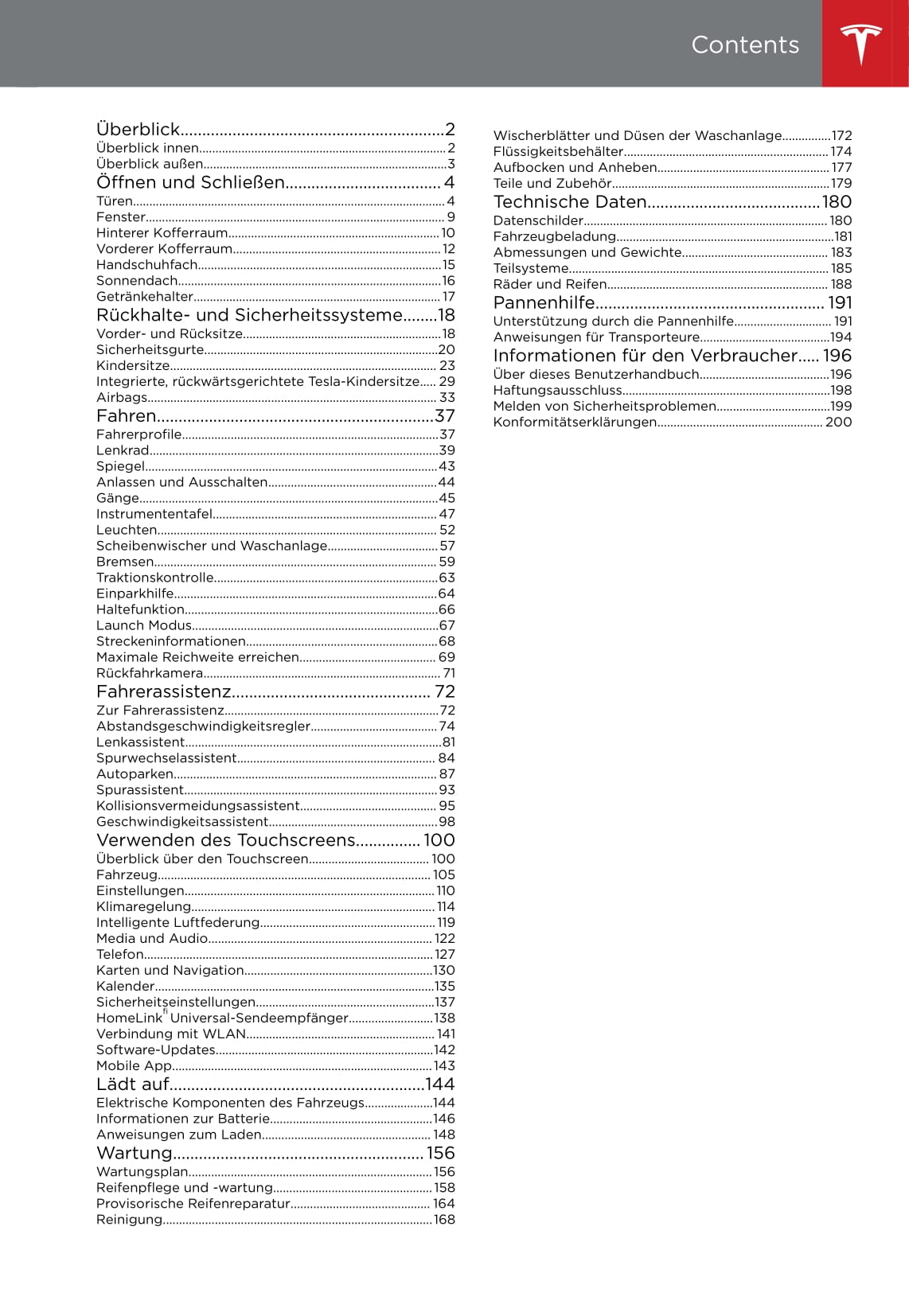 2016-2019 Tesla Model S Owner's Manual | German