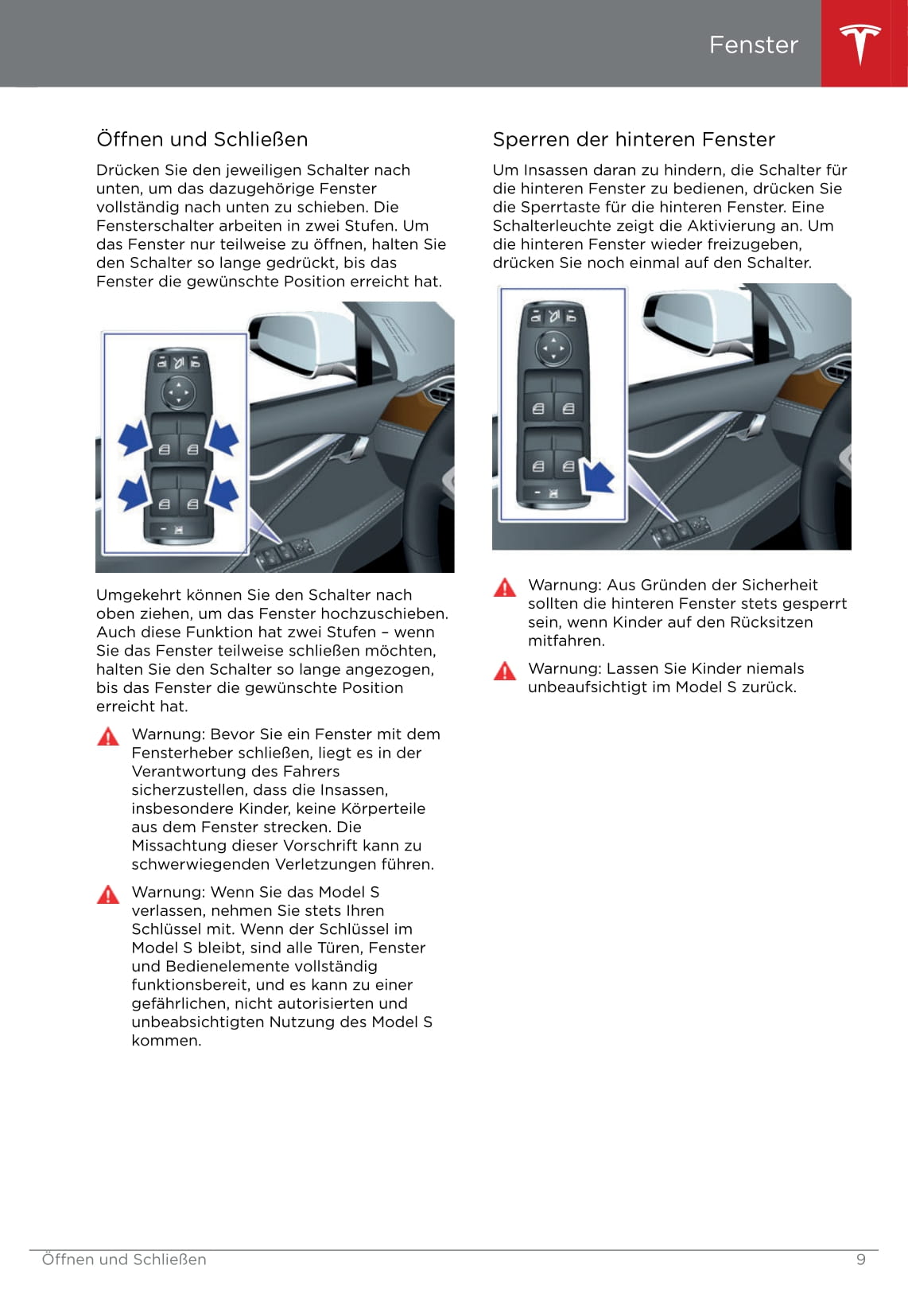 2016-2019 Tesla Model S Owner's Manual | German