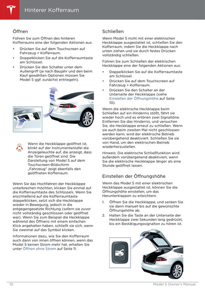 2016-2019 Tesla Model S Owner's Manual | German