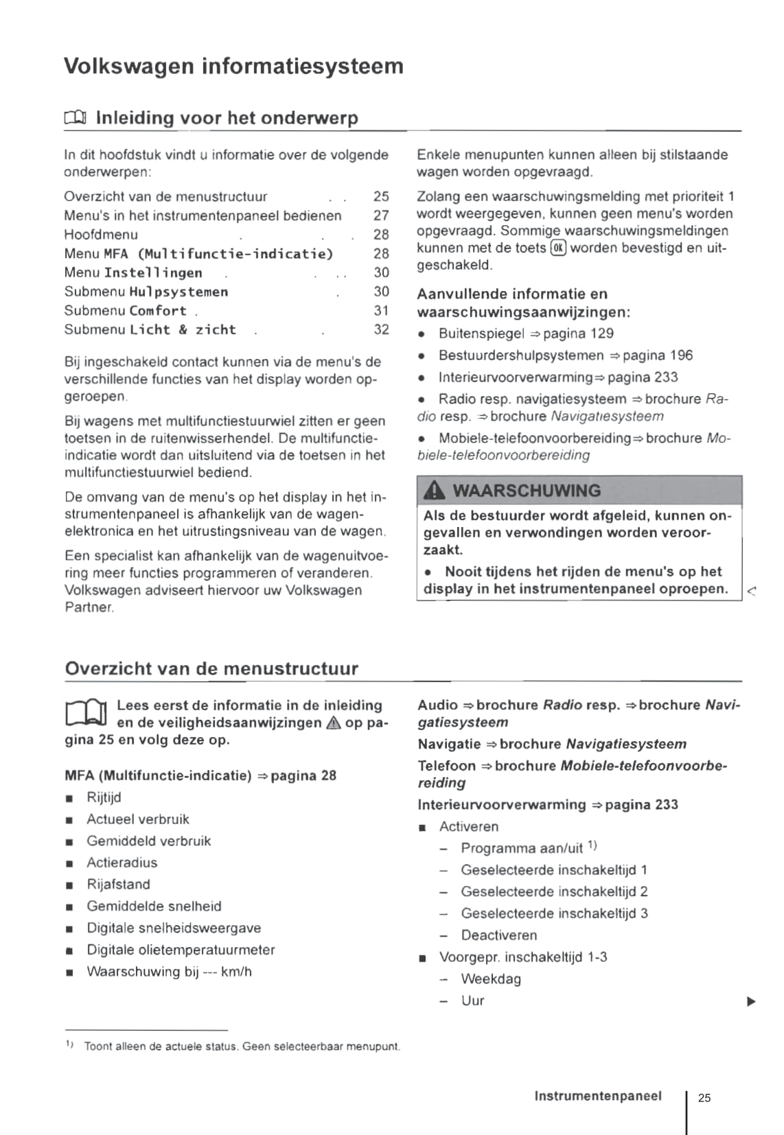 2011-2016 Volkswagen Eos Owner's Manual | Dutch