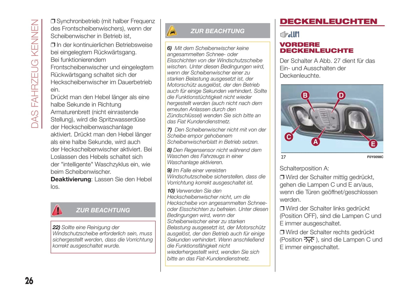 2015-2016 Fiat 500L Owner's Manual | German