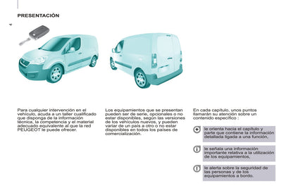 2016-2017 Peugeot Partner Manuel du propriétaire | Espagnol