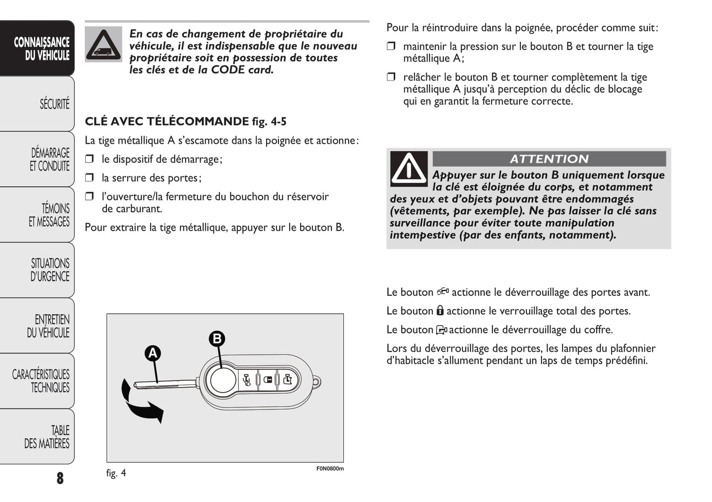 2006-2014 Fiat Ducato Euro 4 Manuel du propriétaire | Français