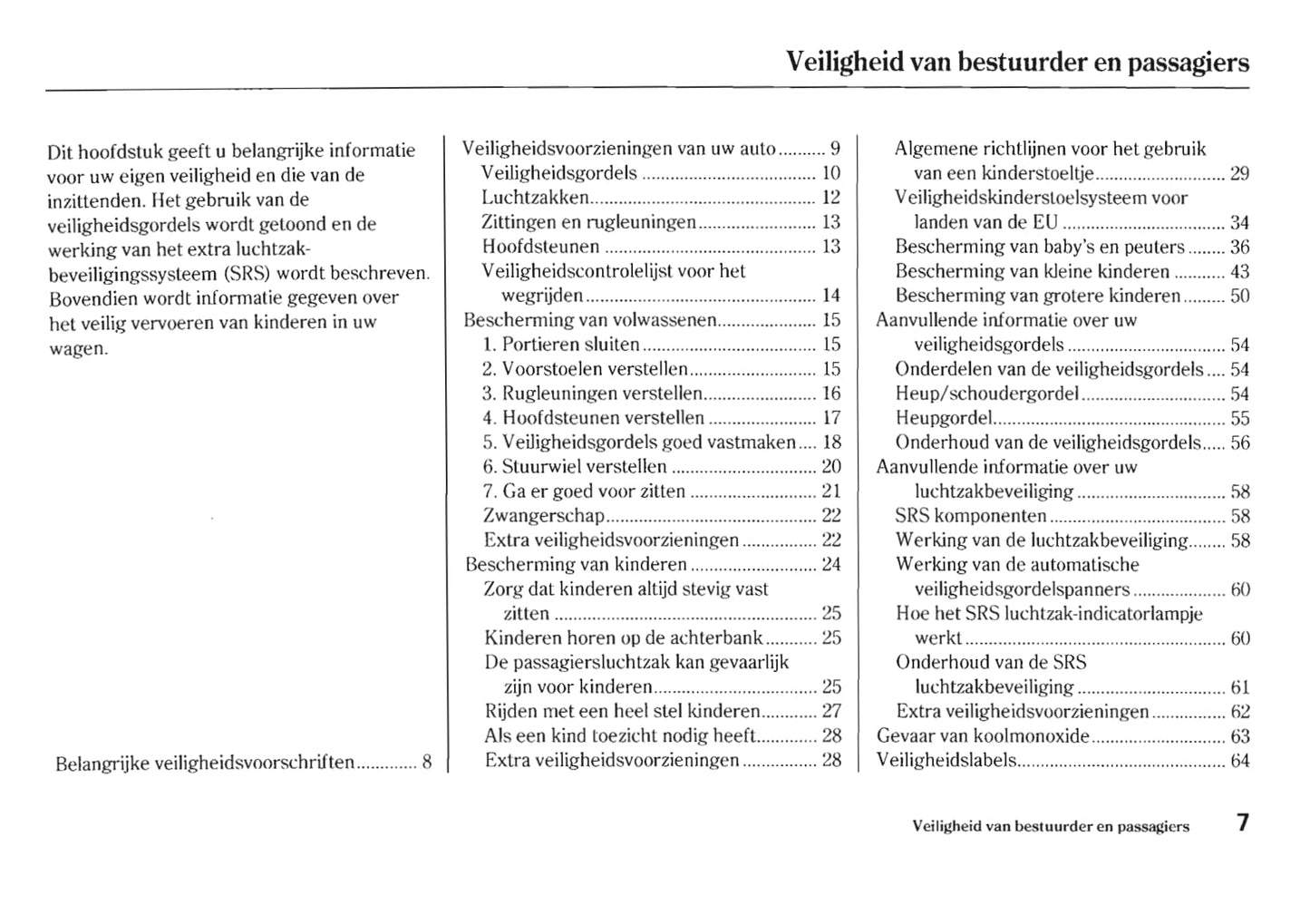 2005-2006 Honda HR-V Owner's Manual | Dutch