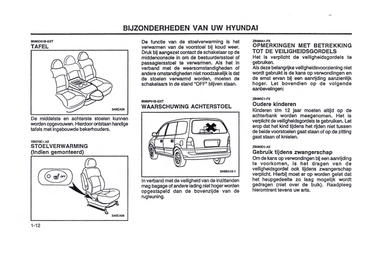 2000-2004 Hyundai Trajet Manuel du propriétaire | Néerlandais