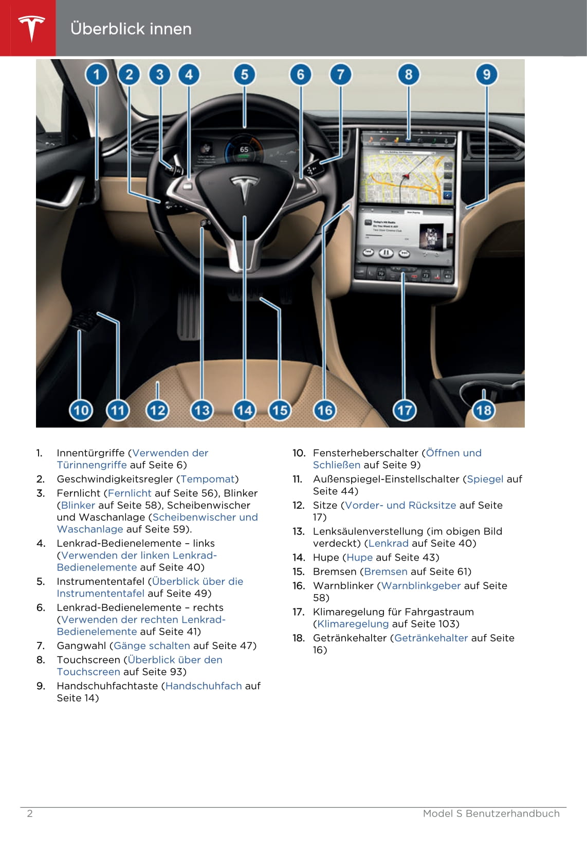 2013-2016 Tesla Model S Manuel du propriétaire | Allemand