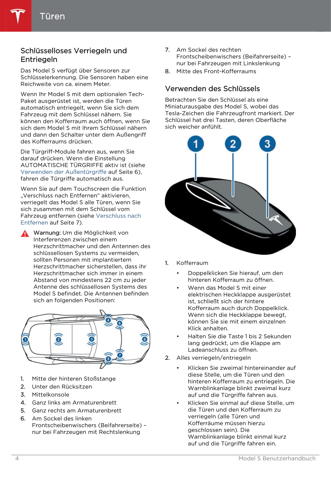 2013-2016 Tesla Model S Manuel du propriétaire | Allemand