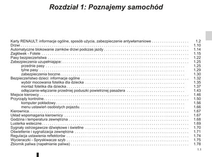 2010-2011 Renault Mégane Owner's Manual | Polish