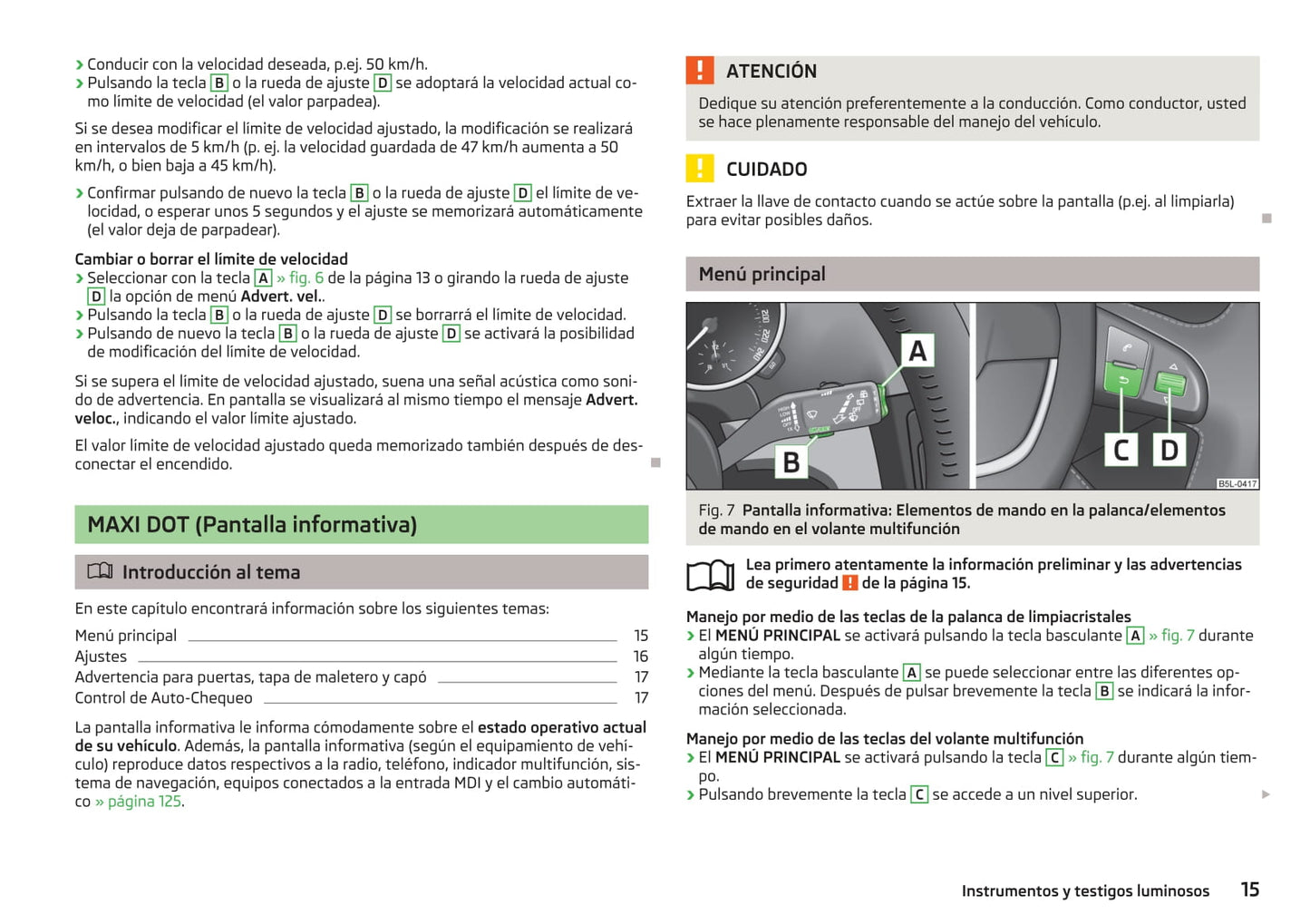 2014-2015 Skoda Yeti Owner's Manual | Spanish