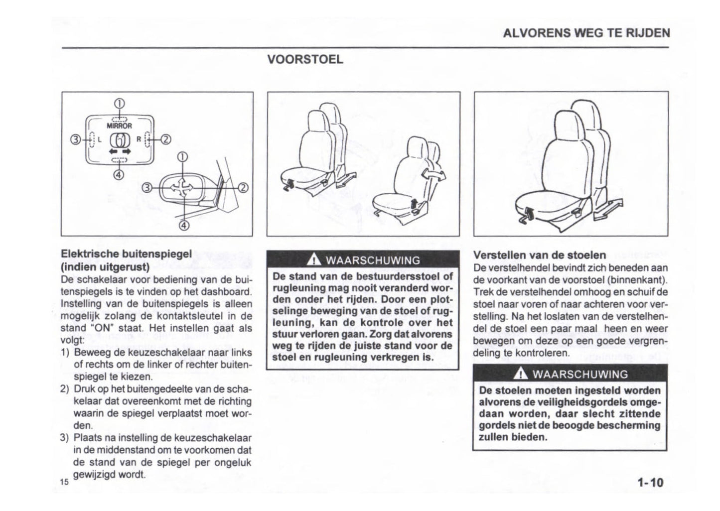 1996-2003 Subaru Justy Manuel du propriétaire | Néerlandais