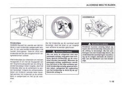 1996-2003 Subaru Justy Manuel du propriétaire | Néerlandais