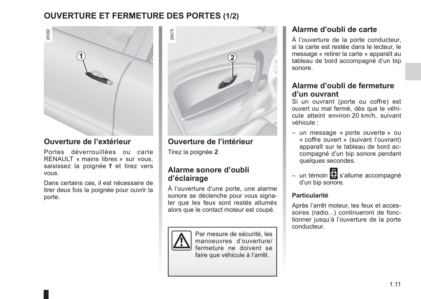 2011-2012 Renault Fluence Owner's Manual | French