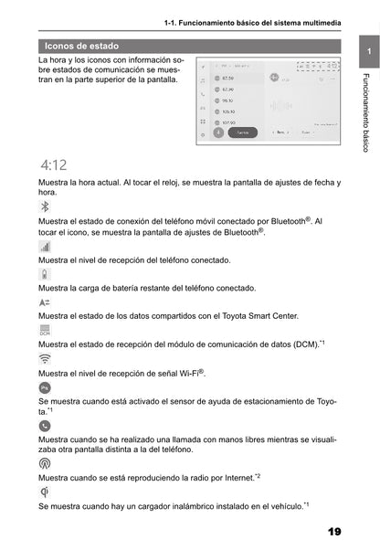 Toyota bZ4X Multimedia Manual de Instrucciones 2022 - 2023