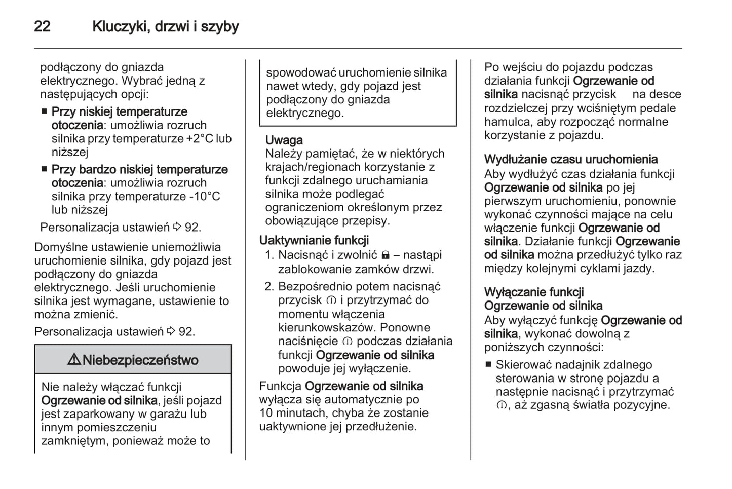 2012-2013 Opel Ampera Owner's Manual | Polish