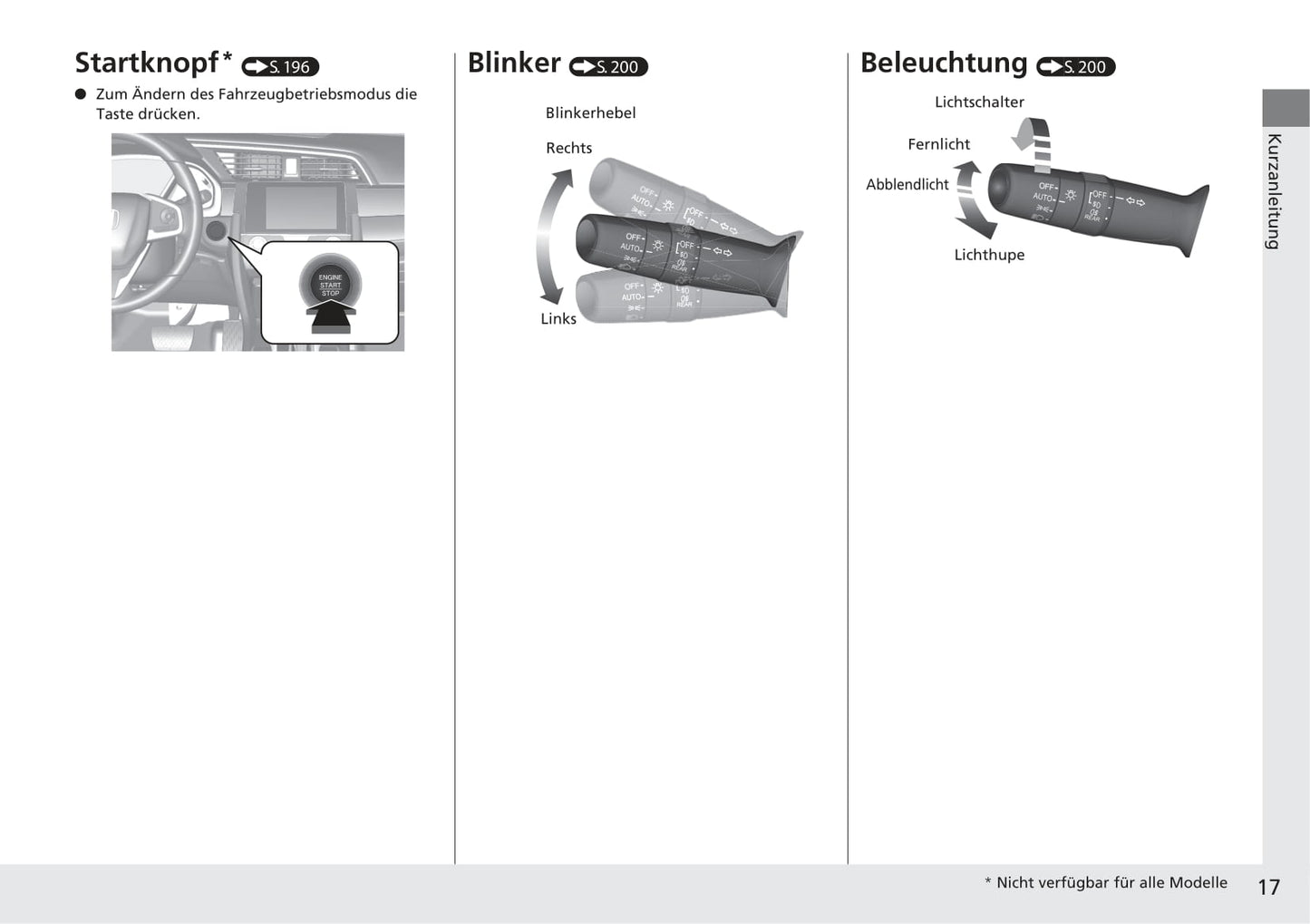 2017-2018 Honda Civic Sedan Diesel Owner's Manual | German