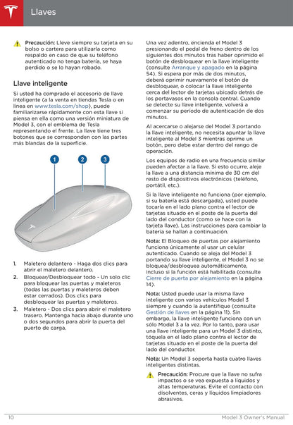 2019 Tesla Model 3 Owner's Manual | Spanish