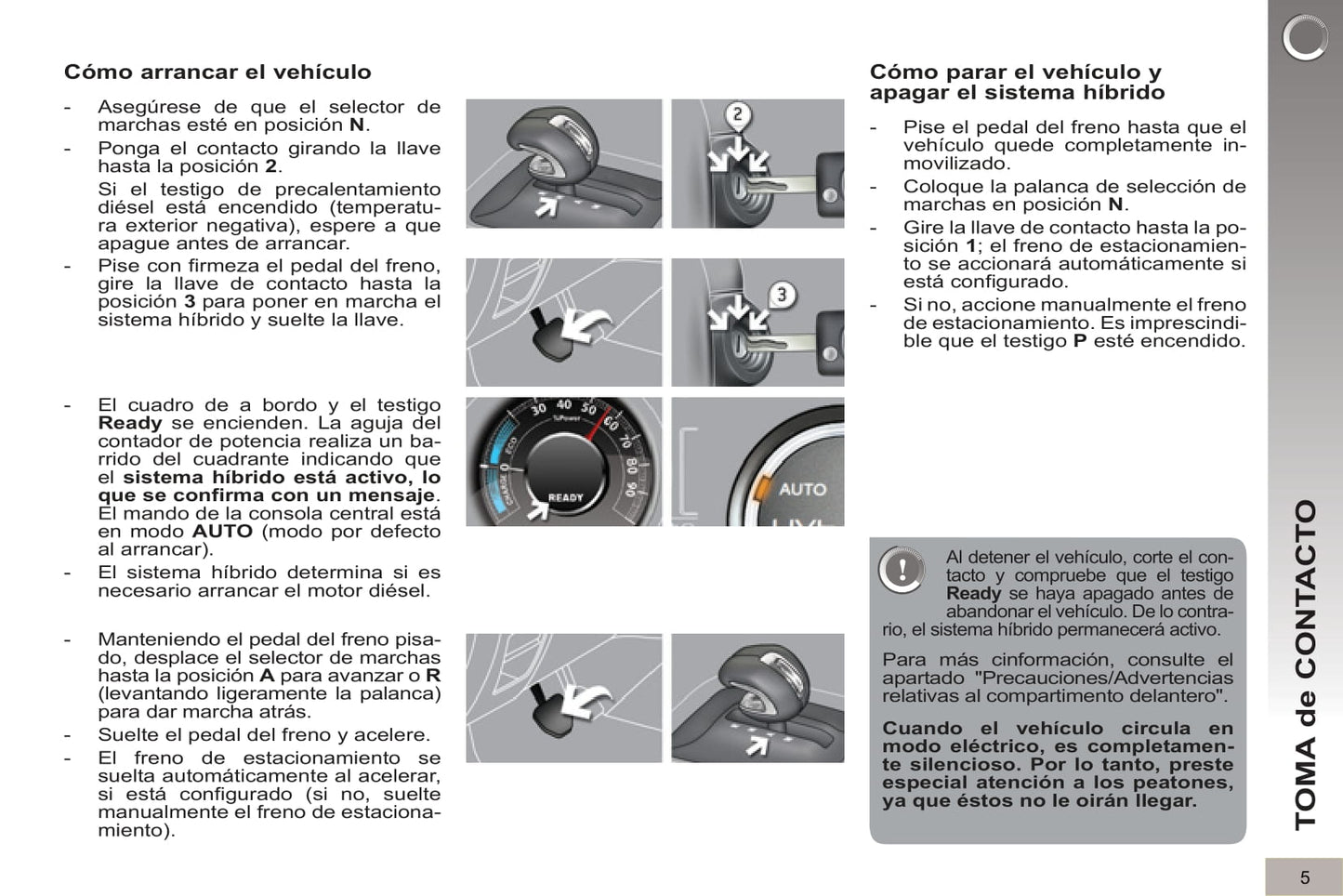 2012-2013 Peugeot 3008 HYbrid4 Owner's Manual | Spanish