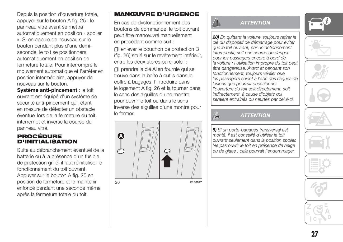 2012-2019 Fiat Punto Manuel du propriétaire | Français