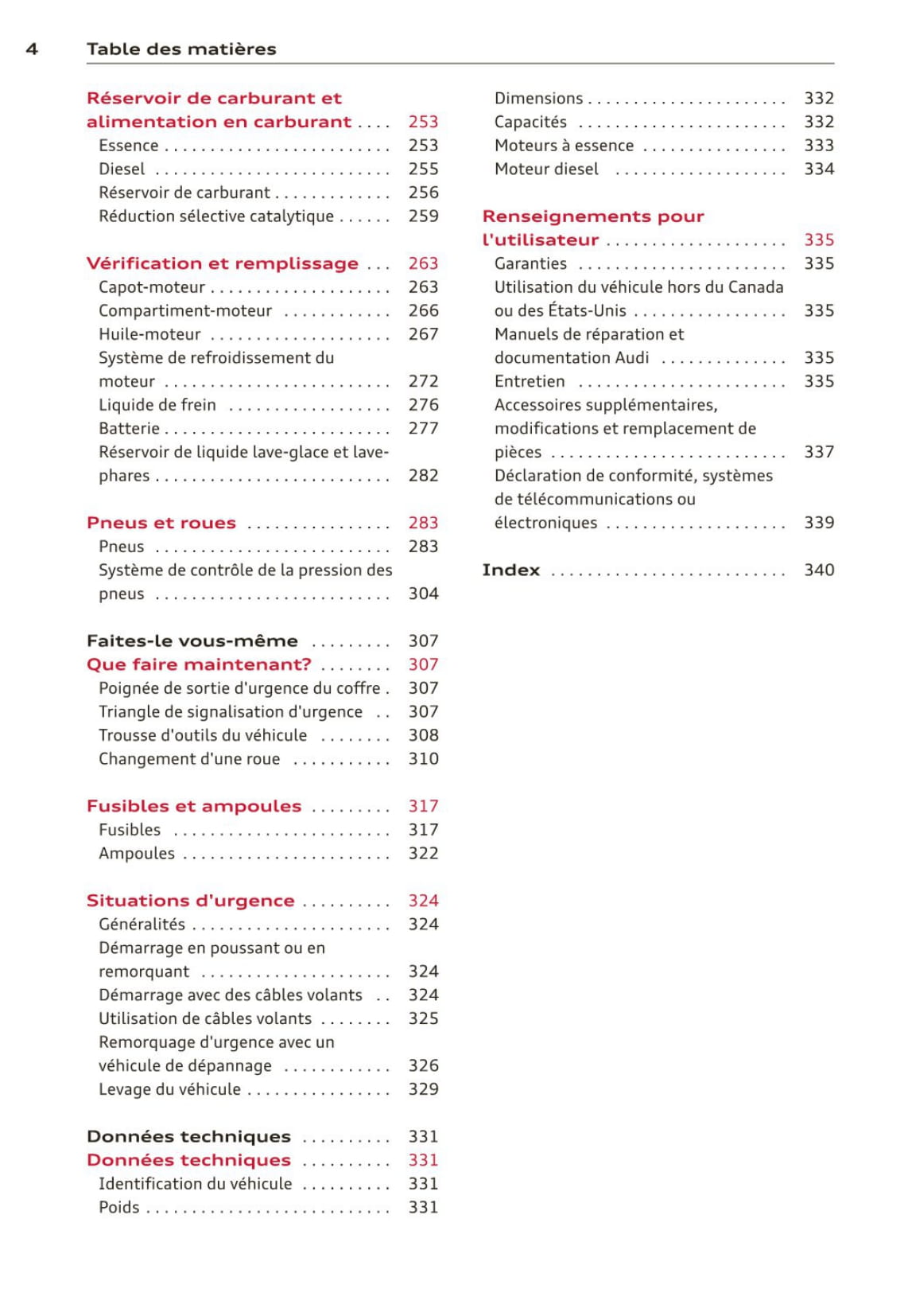 2010-2013 Audi A8/S8 Manuel du propriétaire | Français