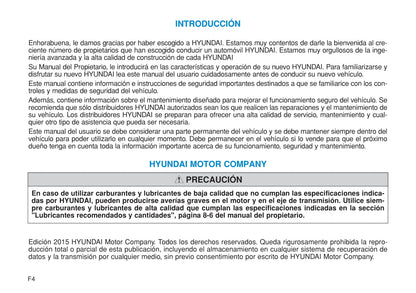 2015-2016 Hyundai i20 Owner's Manual | Spanish