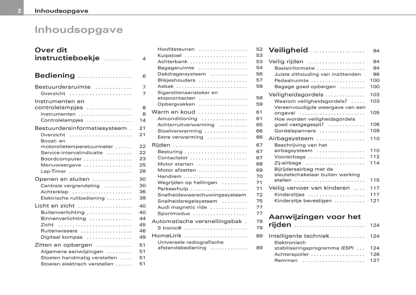 2006-2010 Audi TT Coupé/TTS Coupé/TT RS Coupé Owner's Manual | Dutch