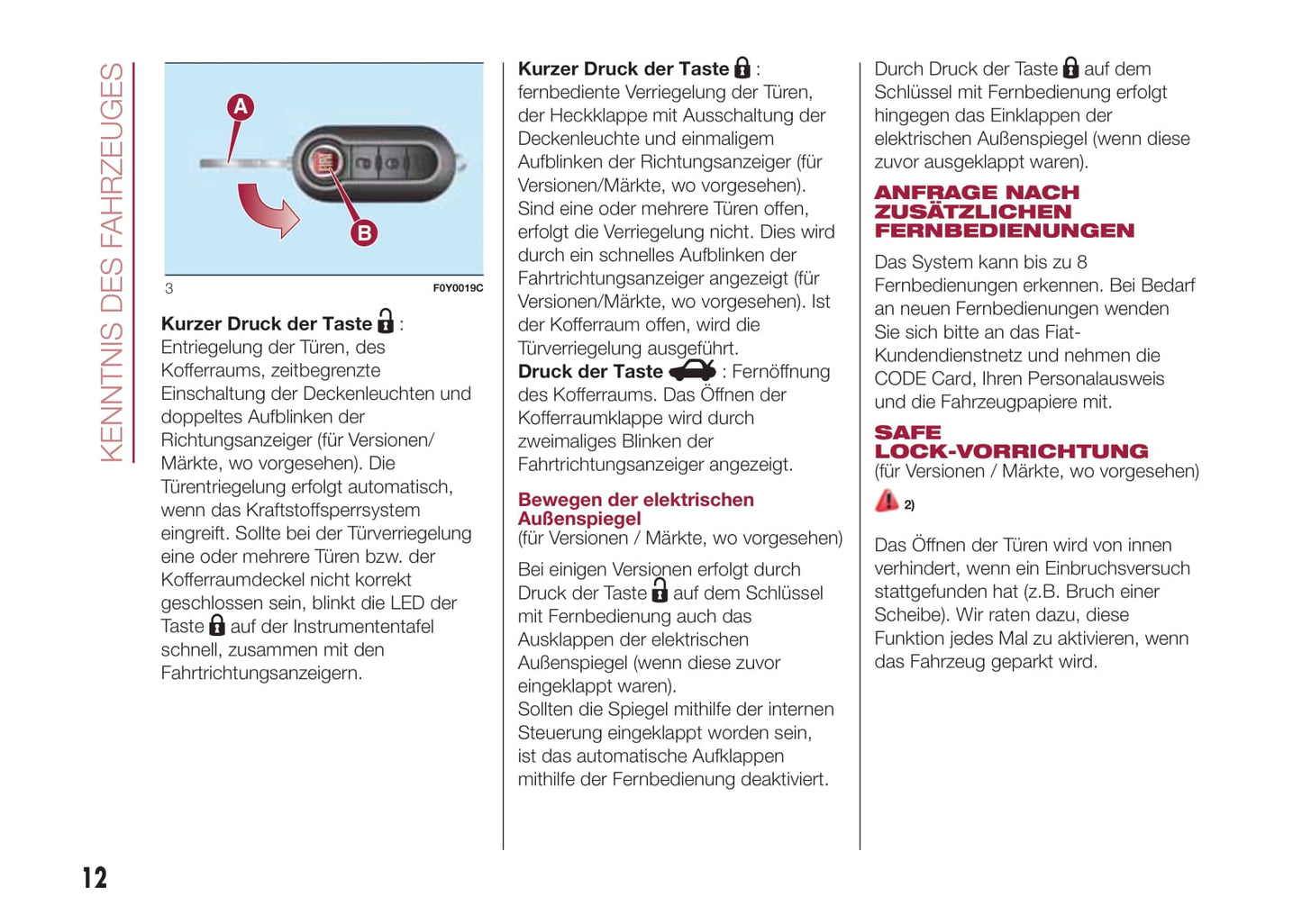 2017-2018 Fiat 500L Owner's Manual | German