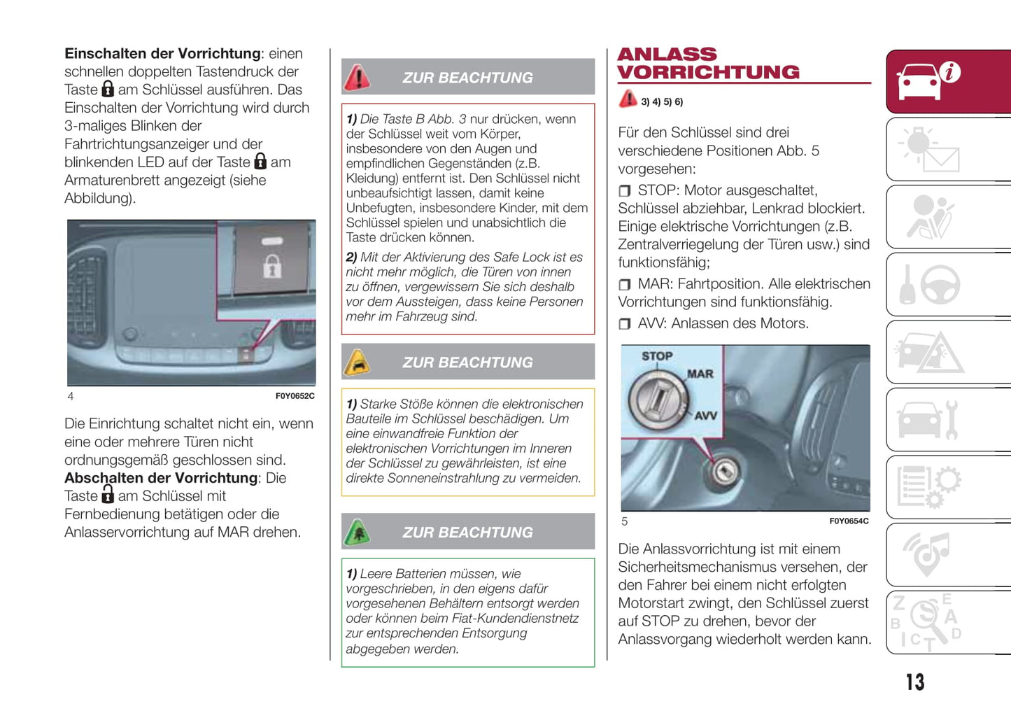 2017-2018 Fiat 500L Owner's Manual | German