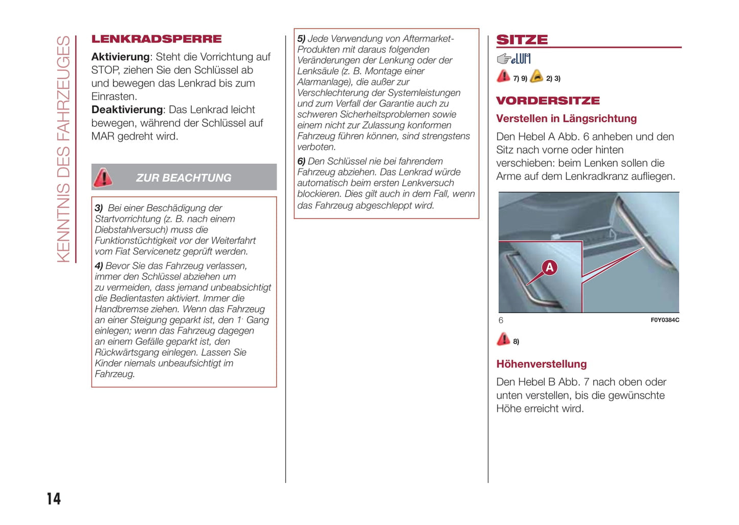 2017-2018 Fiat 500L Owner's Manual | German