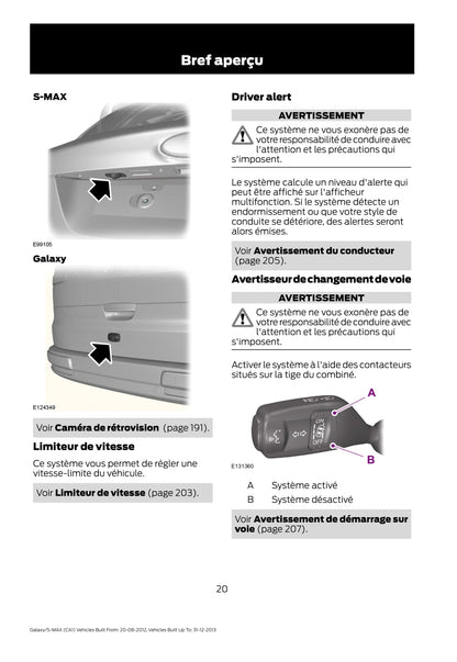 2012-2013 Ford Galaxy / S-Max Manuel du propriétaire | Français